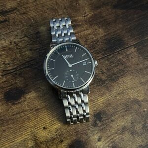 Hugo Boss Corporal Black Dial Men’s Quartz Watch Stainless Steel Used